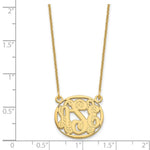 14K Yellow Gold Etched Oval Monogram Necklace view