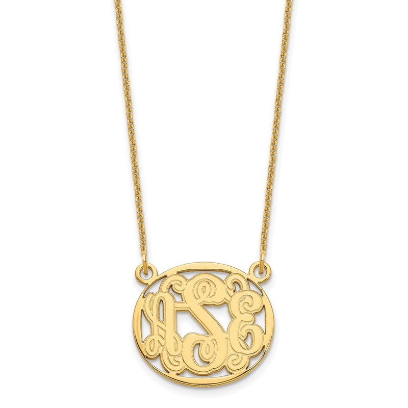 14K yellow gold monogram necklace