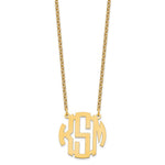 Sterling Silver/Gold-plated Small Round Monogram Necklace view