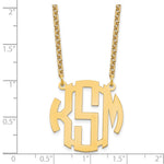 Sterling Silver/Gold-plated Small Round Monogram Necklace view