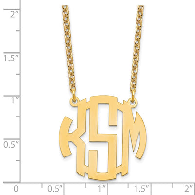 Sterling Silver/Gold-plated Small Round Monogram Necklace