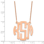 14K Rose Gold Small Round Monogram Necklace view