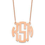 14K Rose Gold Small Round Monogram Necklace view