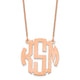 14K Rose Gold Small Round Monogram Necklace