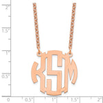 Sterling Silver/Rose-plated Small Round Monogram Necklace view