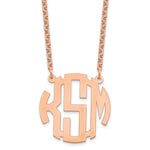Sterling Silver/Rose-plated Small Round Monogram Necklace view