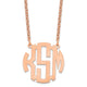 Sterling Silver/Rose-plated Small Round Monogram Necklace