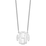 Sterling Silver/Rhodium-plated Small Round Monogram Necklace view 2