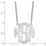 Sterling Silver/Rhodium-plated Small Round Monogram Necklace view 3