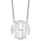 Sterling Silver/Rhodium-plated Small Round Monogram Necklace