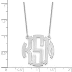 14K White Gold Small Round Monogram Necklace view