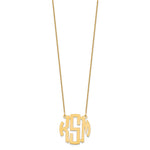 14K Yellow Gold Small Round Monogram Necklace view