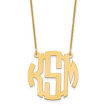 14K Yellow Gold Small Round Monogram Necklace view