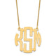 14K Yellow Gold Small Round Monogram Necklace