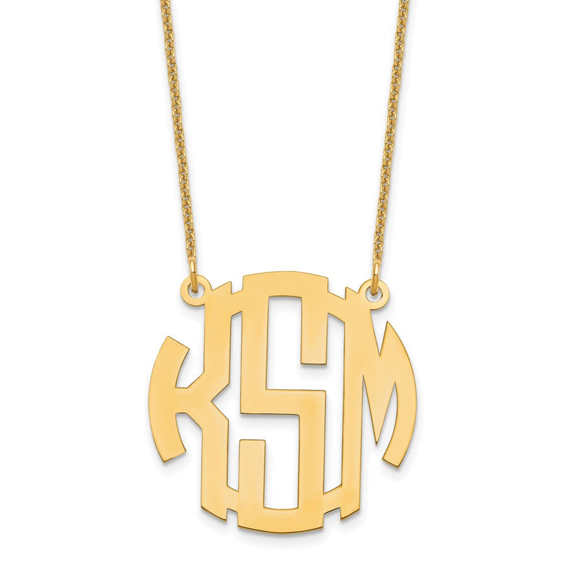 14K yellow gold monogram necklace