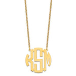 Sterling silver/Gold-plated Large Round Monogram Necklace view