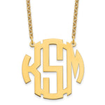 Sterling silver/Gold-plated Large Round Monogram Necklace view