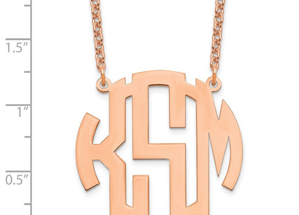 Sterling Silver/Rose-plated Round Monogram Necklace (Style XNA589RP)