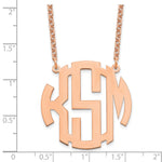 Sterling Silver/Rose-plated Round Monogram Necklace, 18 x 32mm view
