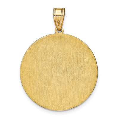 14K Yellow Gold Round Block Letter Monogram Pendant