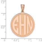 14K Rose Gold Round Block Letter Monogram Pendant view