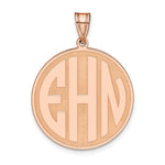 14K Rose Gold Round Block Letter Monogram Pendant view