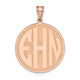 Sterling Silver/Rose-plated Round Block Letter Monogram Pendant