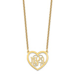Sterling Silver/Gold-plated Monogram Heart Necklace view