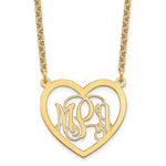 Sterling Silver/Gold-plated Monogram Heart Necklace view