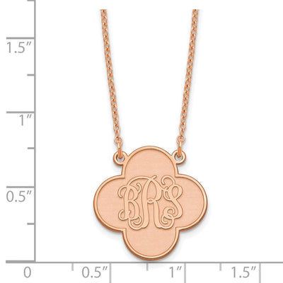 Sterling Silver/rose-plated Clover Monogram Necklace