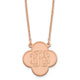 Sterling Silver/rose-plated Clover Monogram Necklace