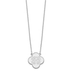 Sterling Silver/Rhodium-plated Clover Monogram Necklace view 2