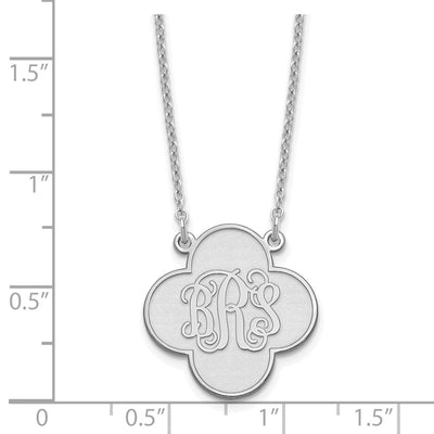 Sterling Silver/Rhodium-plated Clover Monogram Necklace