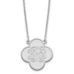 Sterling Silver/Rhodium-plated Clover Monogram Necklace view 1