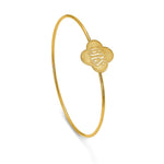 Sterling Silver/Gold-plated Clover Monogram Slip on Bangle view
