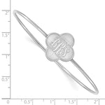 Sterling Silver/Rhodium-plated Clover Monogram Slip on Bangle view 4