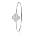Sterling Silver/Rhodium-plated Clover Monogram Slip on Bangle view