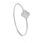 Sterling Silver/Rhodium-plated Clover Monogram Slip on Bangle view