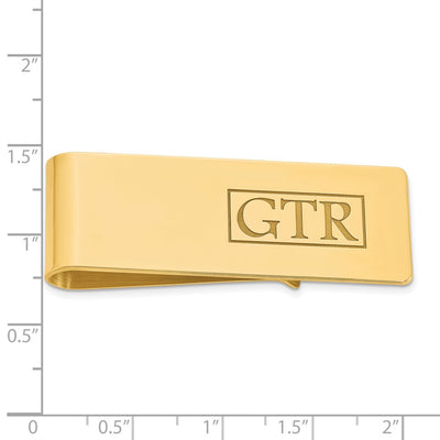 14K Yellow Gold Recessed Letter Money Clip