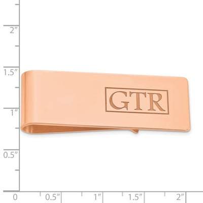 Sterling Silver/Rose-plated Recessed Letter Money Clip