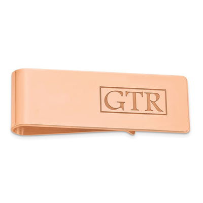 Sterling Silver/Rose-plated Recessed Letter Money Clip
