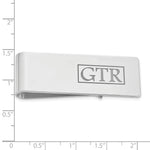 14k White Gold Recessed Letter Money Clip view 3