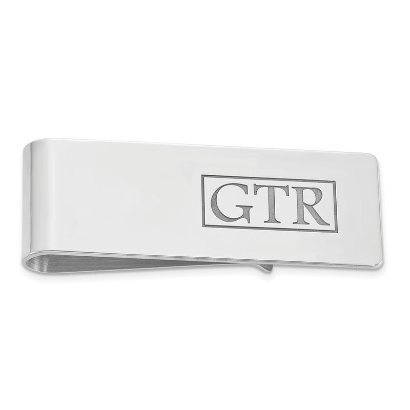 14K white gold letter money clip