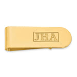 14K Yellow Gold Recessed Letter Monogram Money Clip view