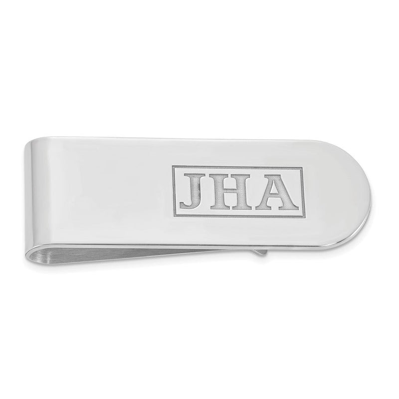 Sterling silver monogram money clip