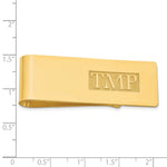 14K Yellow Gold Raised Letter Monogram Money Clip view