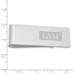 Sterling Silver/Rhodium-plated Raised Letter Monogram Money Clip view 3