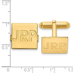 SS/Gold-plated Recessed Letter Square Monogram Cuff Link view