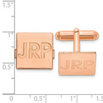 SS/Rose-plated Recessed Letter Square Monogram Cuff Link view