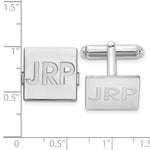 14K White Gold Recessed Letter Square Monogram Cuff Link view